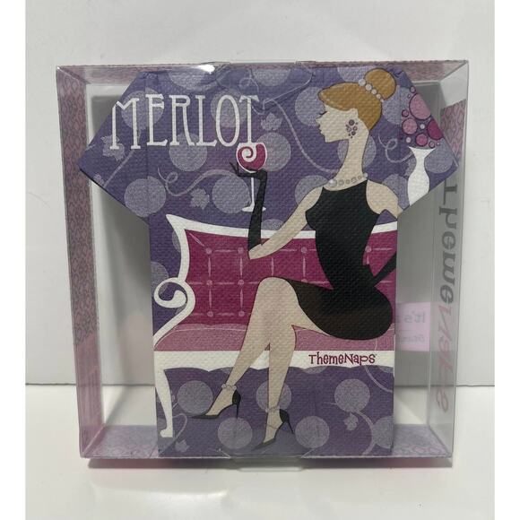 Merlot 16 Napkins Stands up for Décor Theme Naps Wine Dress 2 ply Fun - Picture 2 of 3